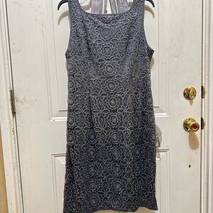 Adrianna Papell Charcoal Lace Midi Dress